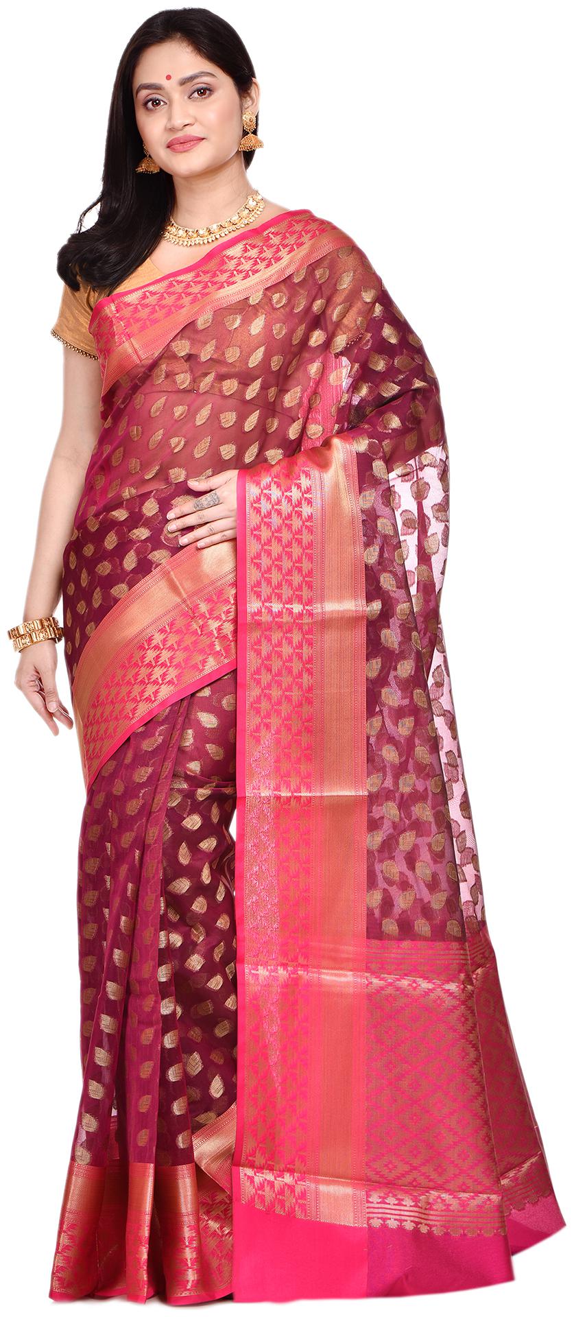 

Naveera Muslin Printed Pink Regular Saree For Women