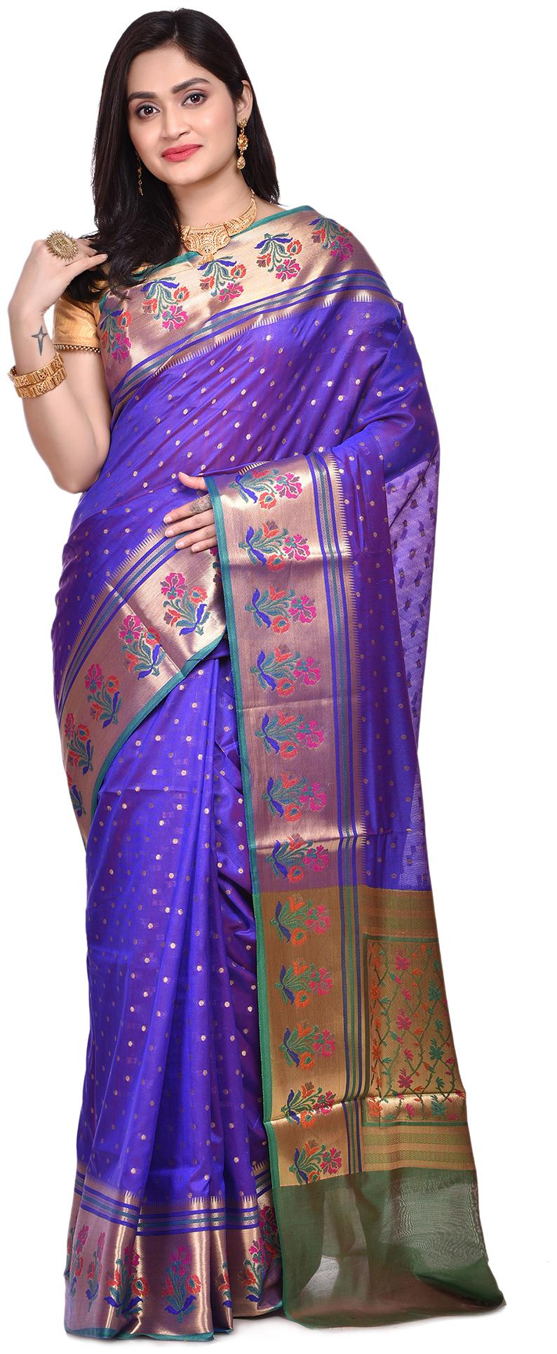 

Naveera Women Silk Woven Saree Blue