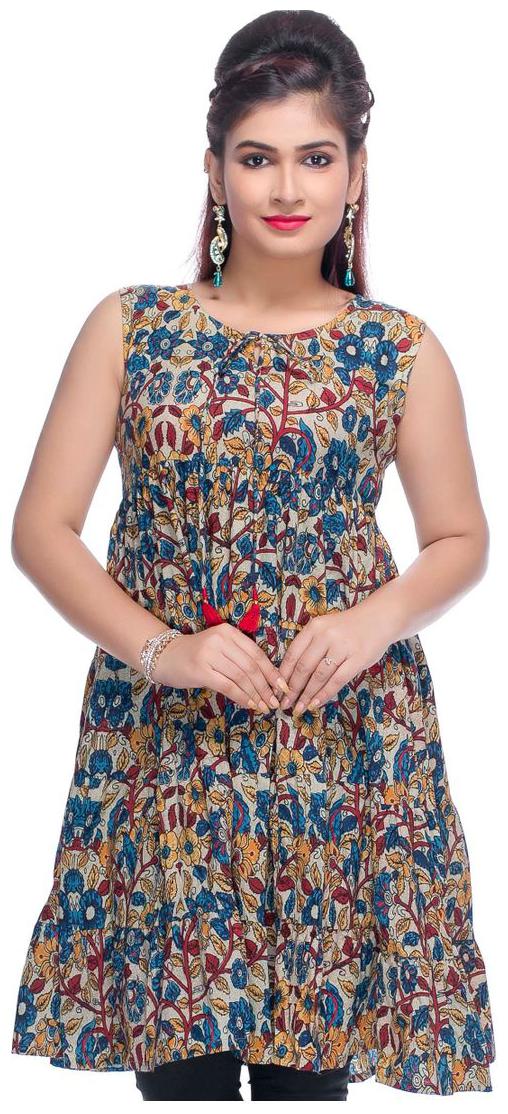 

Navrachna multicolor printed gathered flared kurti