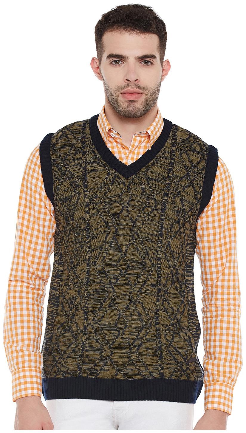 

Duke Men Brown V neck Pullover