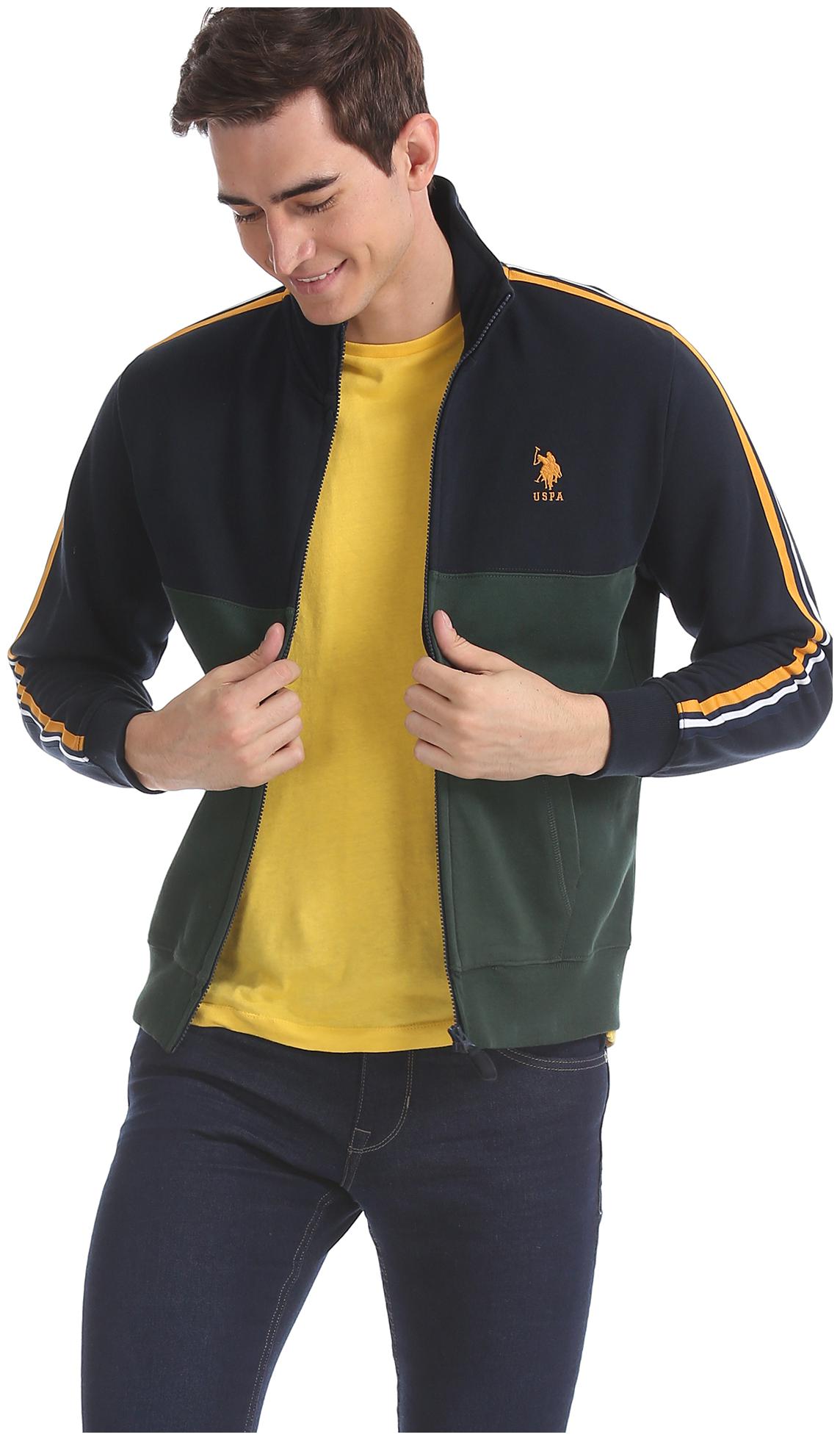 

U S Polo Assn Men Blue High neck Sweatshirt