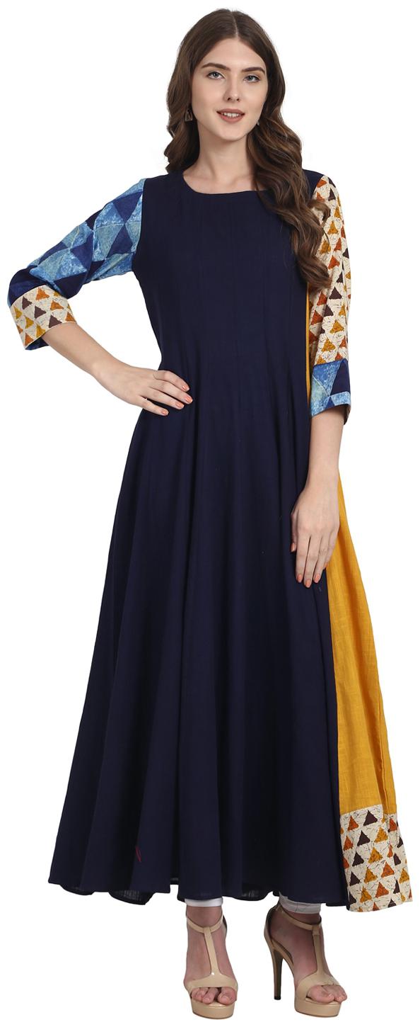 

Nayo Women Blue Printed Anarkali Kurta