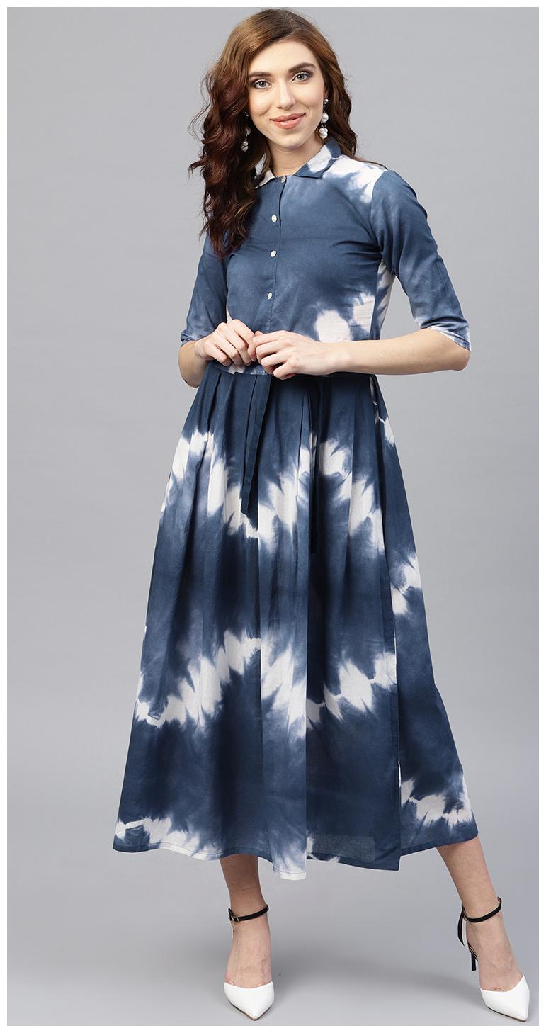 

AASI- HOUSE OF NAYO Blue Dyed Maxi dress