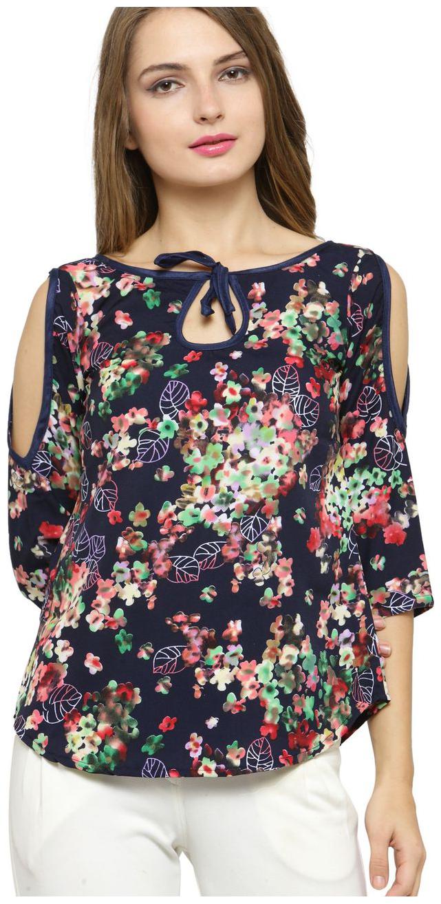 

Enchanted Drapes Women Printed Regular top - Blue