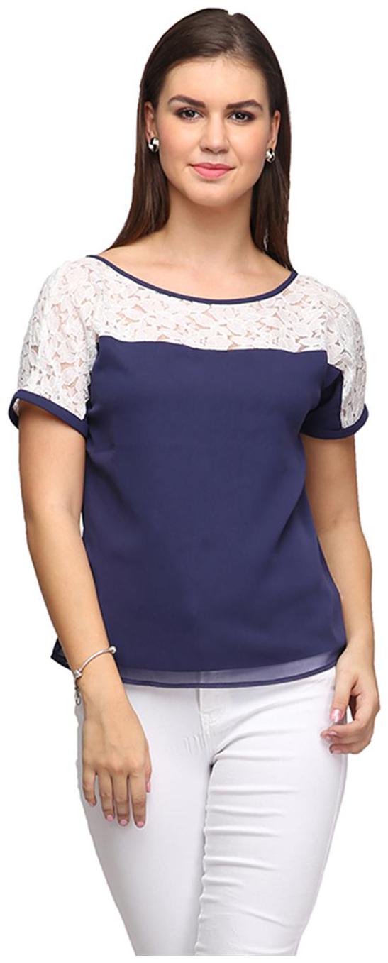 

Navy Blue Lace Top