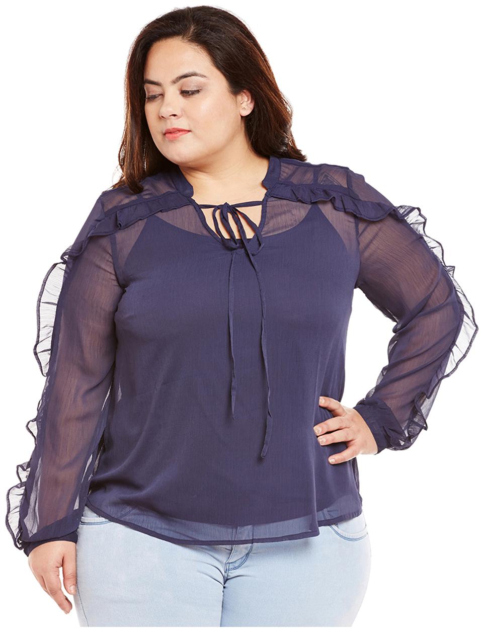

Oxolloxo Women Solid Regular top - Blue
