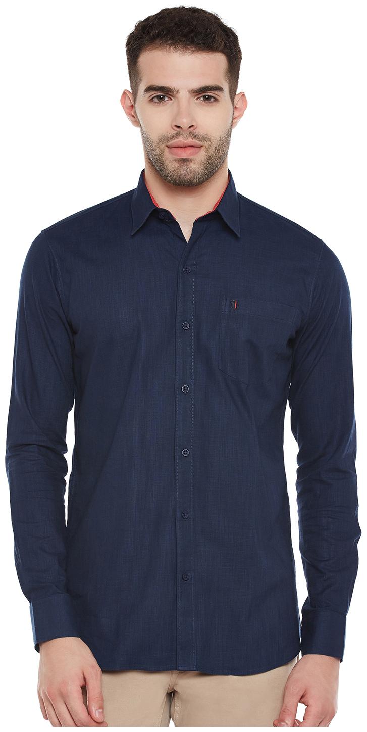 

Duke Men Blue Solid Slim Fit Casual Shirt