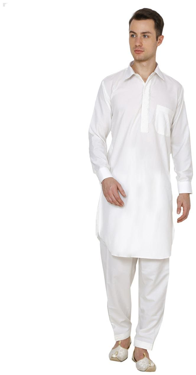 

Nawab-Saheb Mens Embroidered Pathani Suit