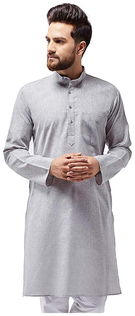 

NAWAB SAHEB Men Grey Regular Fit Kurta