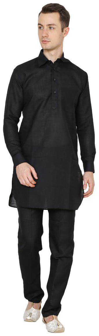 

Nawab-Saheb Mens Black Pathani Suit Set