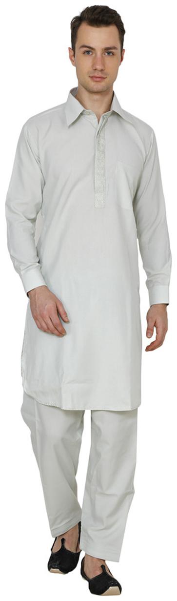 

Nawab-Saheb Mens Embroidered Pathani Suit