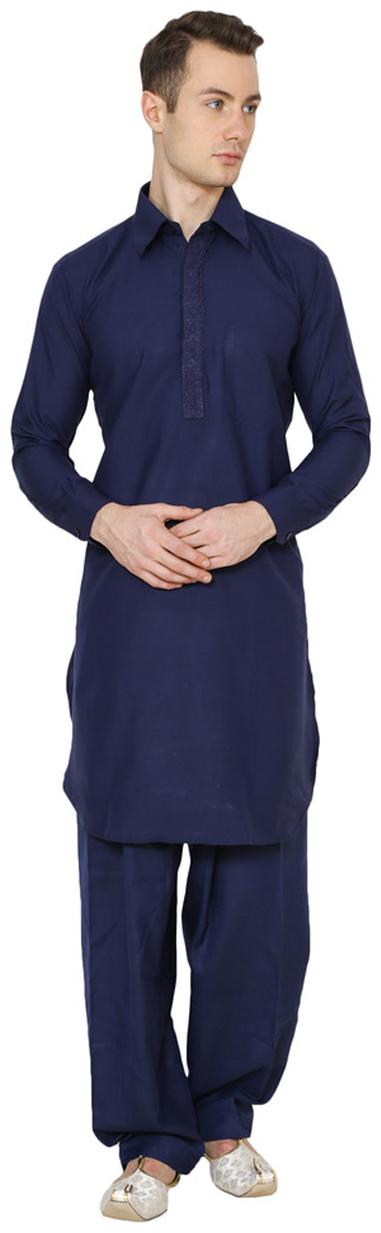 

Nawab-Saheb Mens Embroidered Pathani Suit
