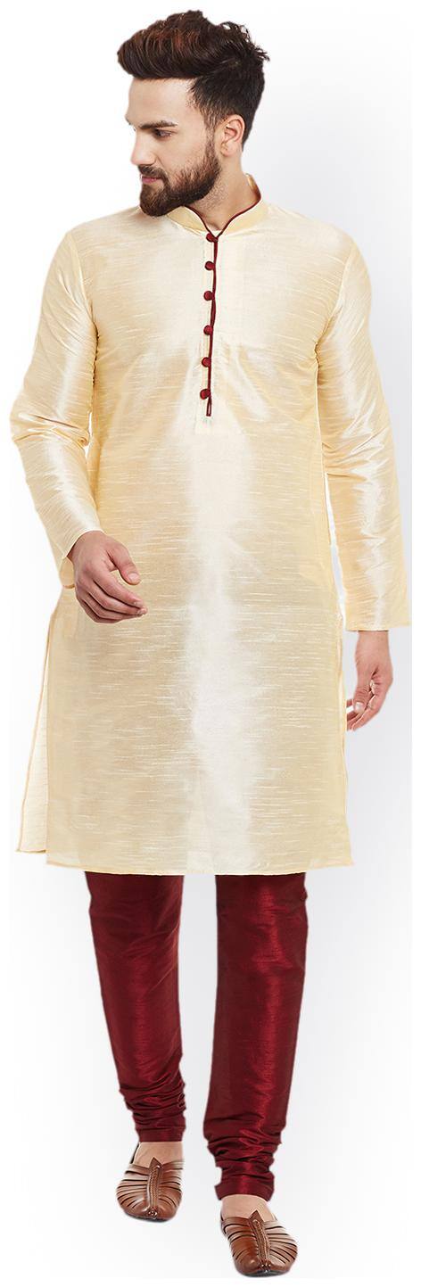 NAWAB SAHEB Men Orange Regular Fit Kurta