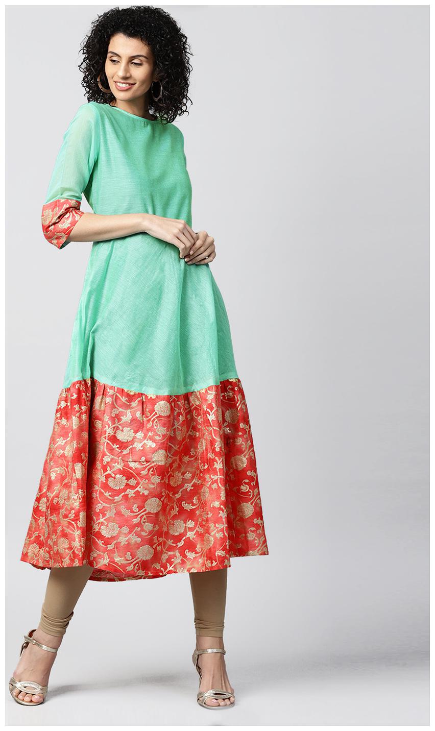 

Nayo Women Blue Printed Anarkali Kurta