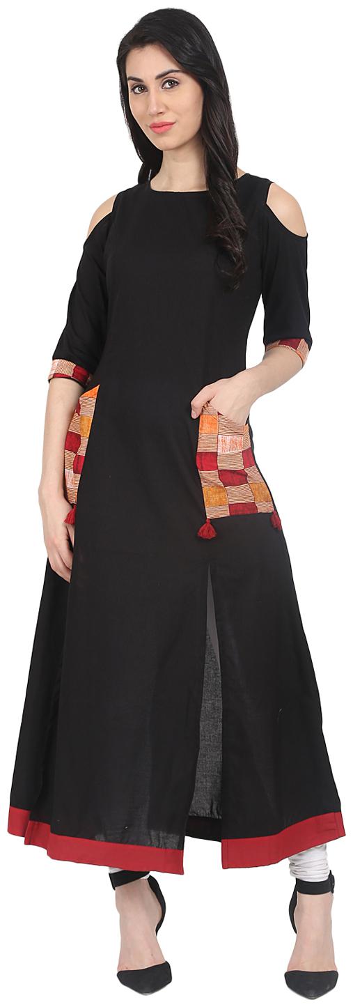 

Nayo Women Black Solid Anarkali Kurta