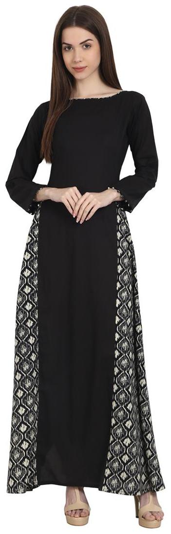 

Nayo Black Full Sleeve Cotton Floor Length A-Line Kurta