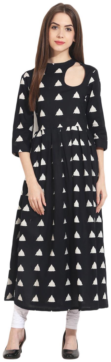 

Nayo Women Black Printed Anarkali Kurta