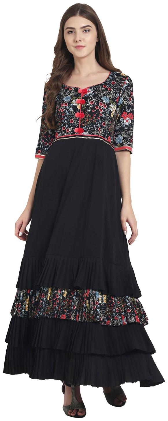 

Nayo Women Black Printed Anarkali Kurta