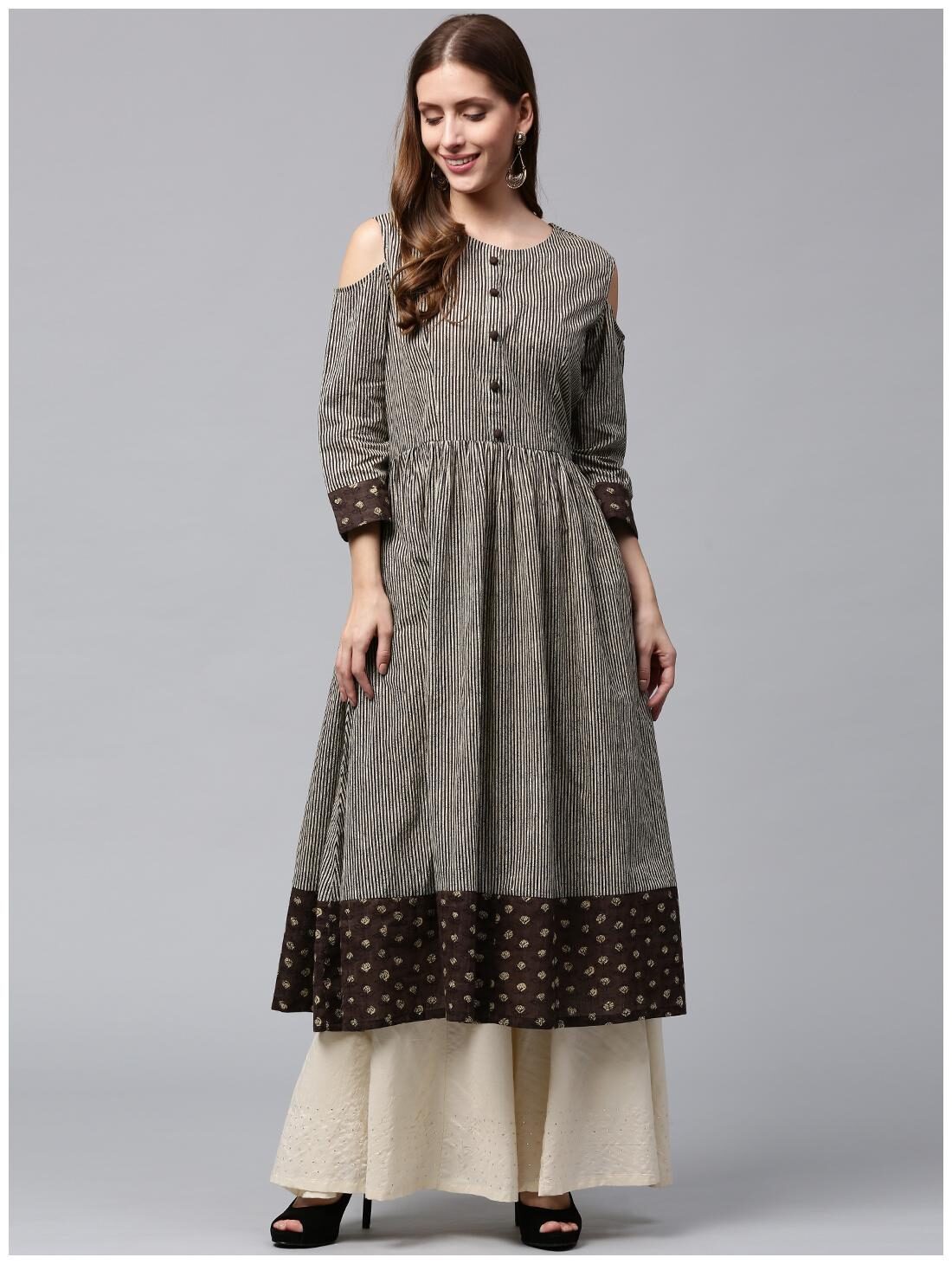

Nayo Women Black Printed Anarkali Kurti