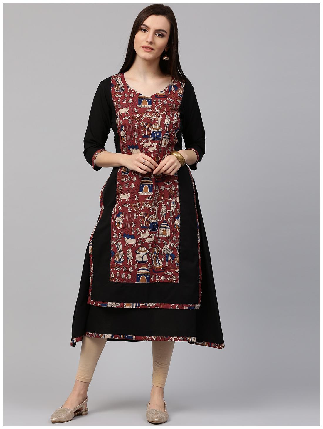 

Nayo Women Black Printed Anarkali Kurta