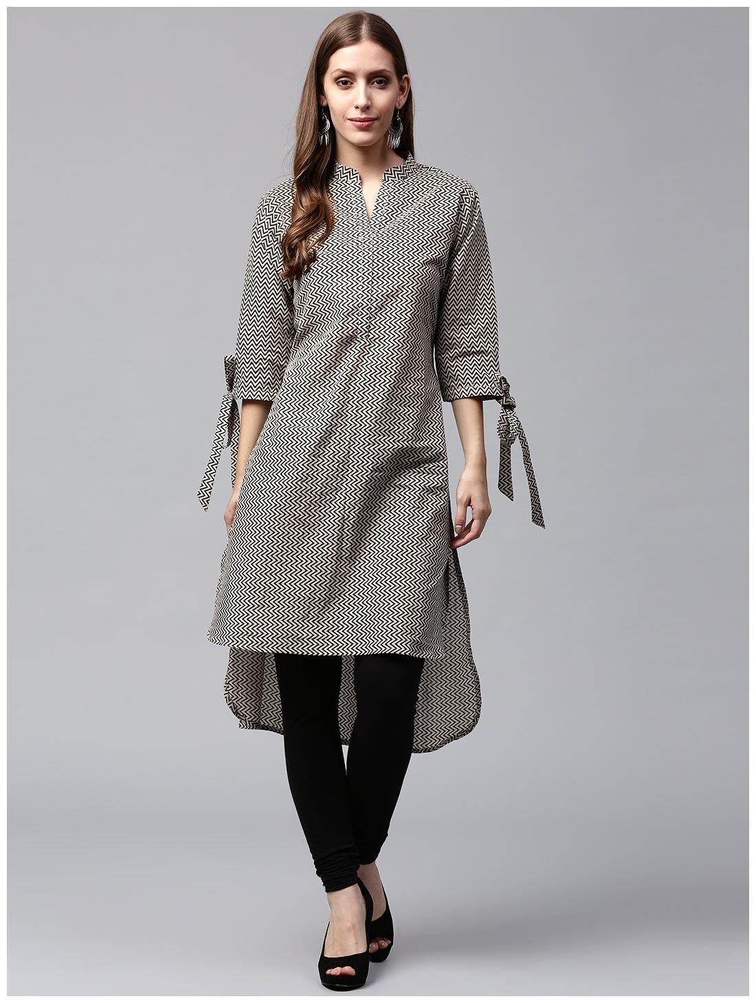 

Nayo Women Grey Printed Straight Kurta