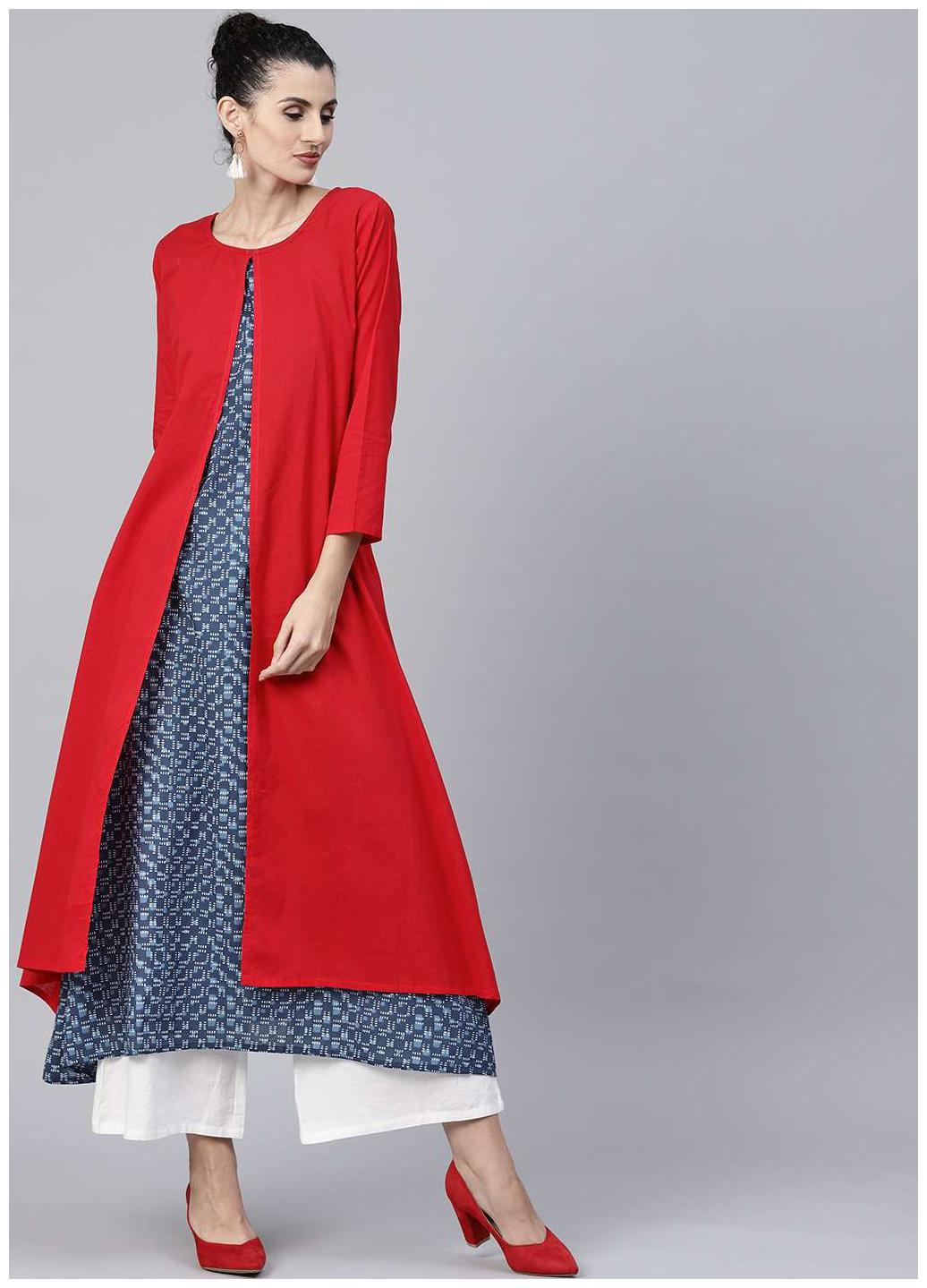 

Nayo Women Multi Solid Layered Kurta