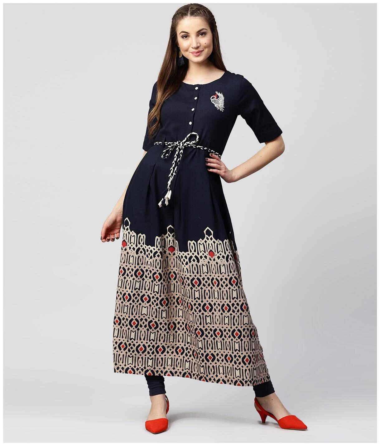 

Nayo Women Blue Printed Anarkali Kurta