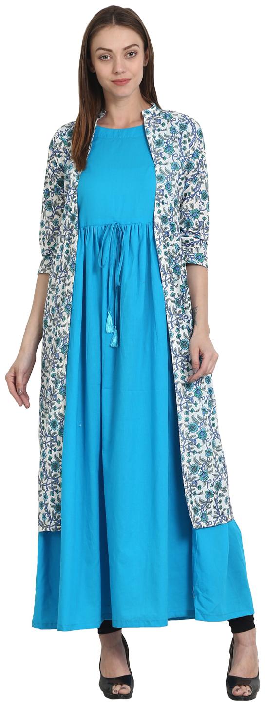 

Nayo Women Blue Printed Anarkali Kurta