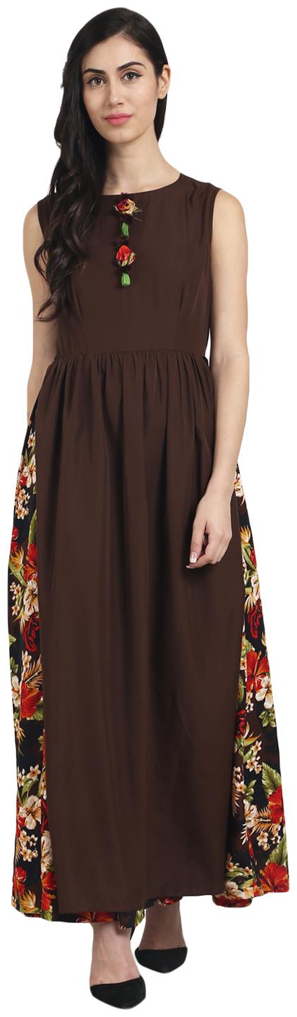 

Nayo Women Brown Floral Anarkali Kurta