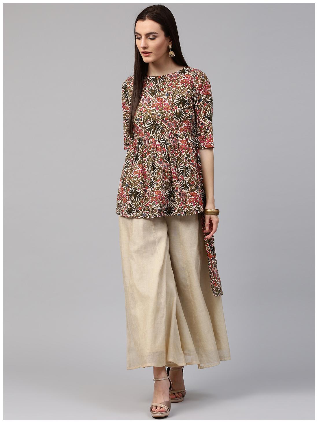 

Nayo Women Multi Printed Assymetrical Kurti