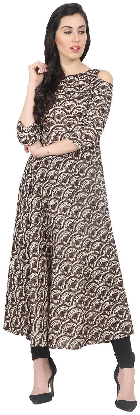 

Nayo Women Grey Printed Anarkali Kurta