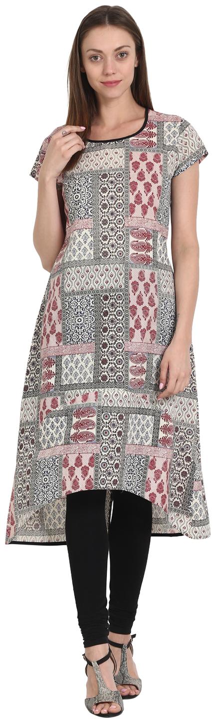 

Nayo Multi Printed Cap Sleeve Cotton Kurta