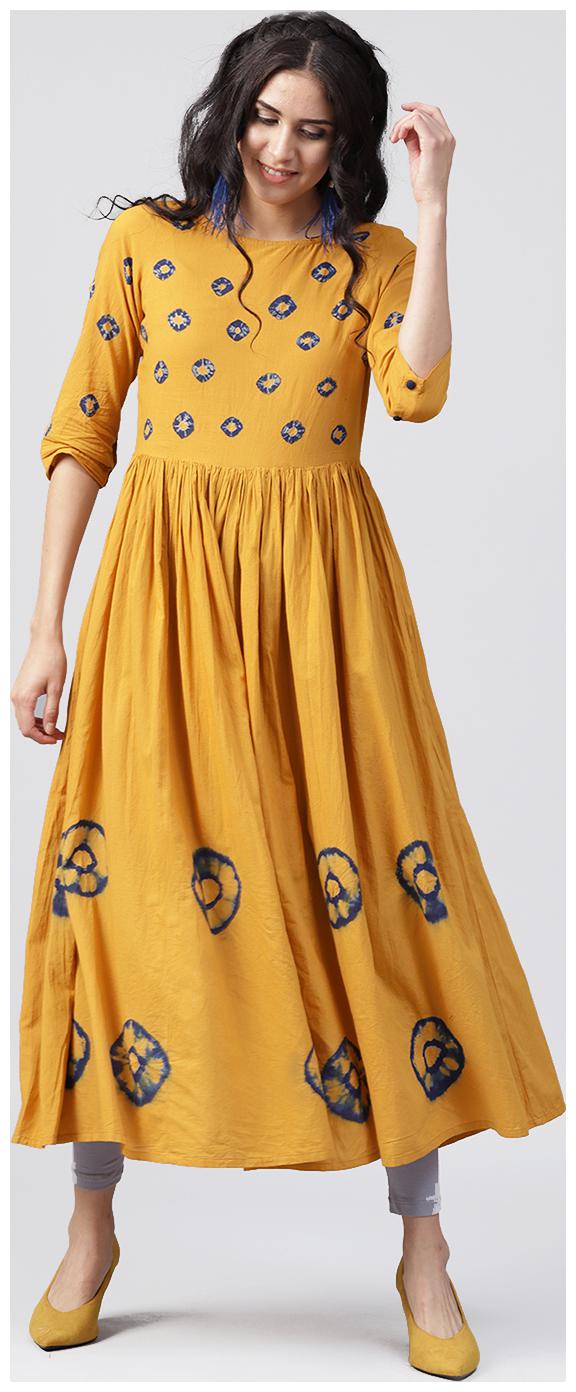 

Nayo Women Yellow Printed Anarkali Kurta