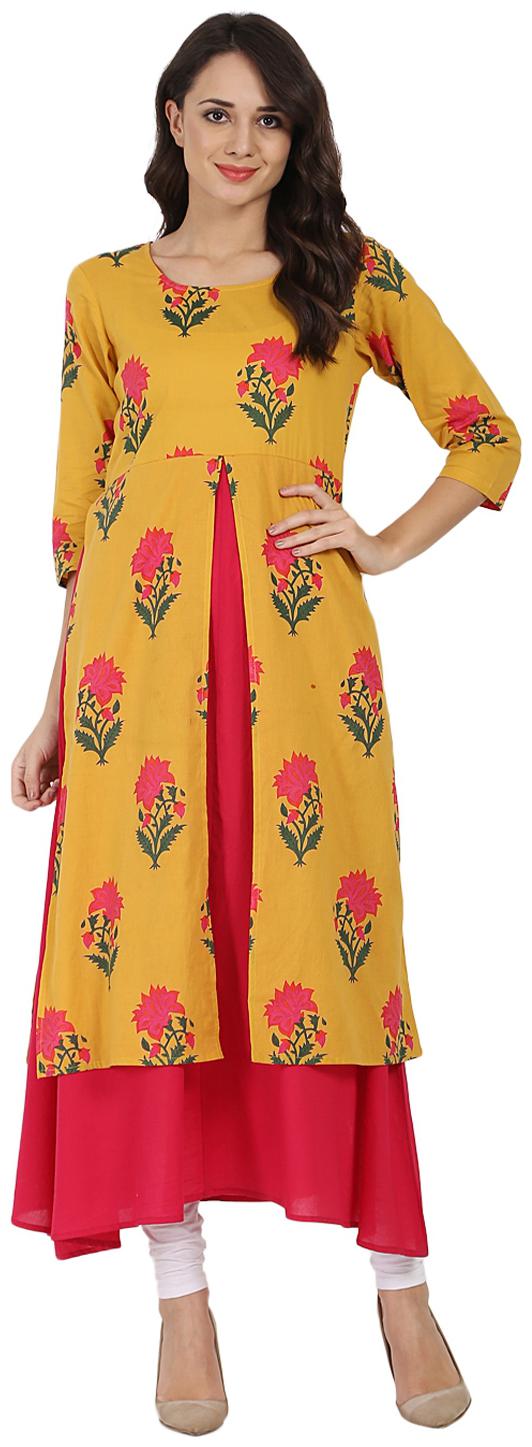 

Nayo Women Multi Floral Layered Kurta