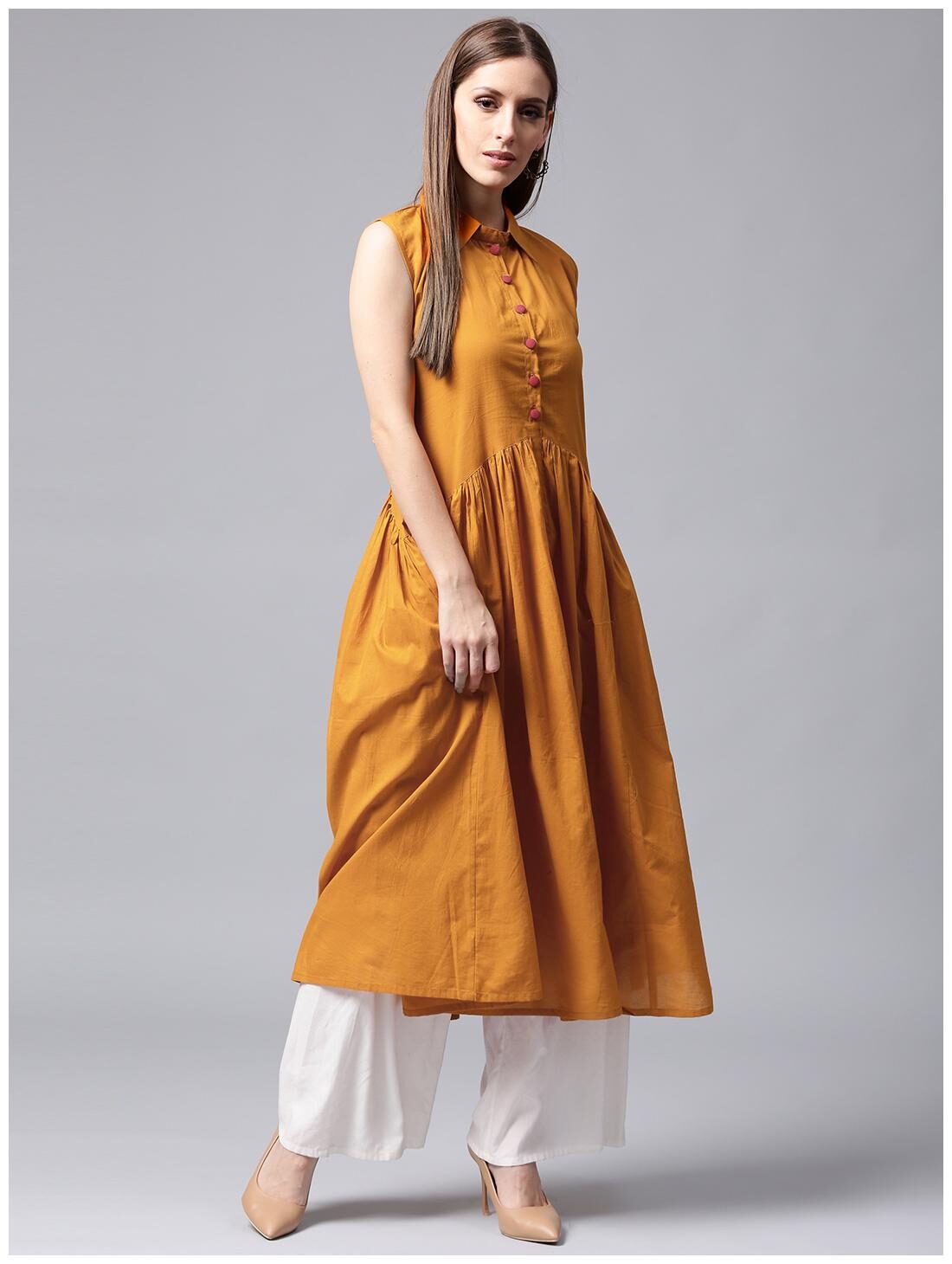 

Nayo Women Yellow Solid Anarkali Kurta