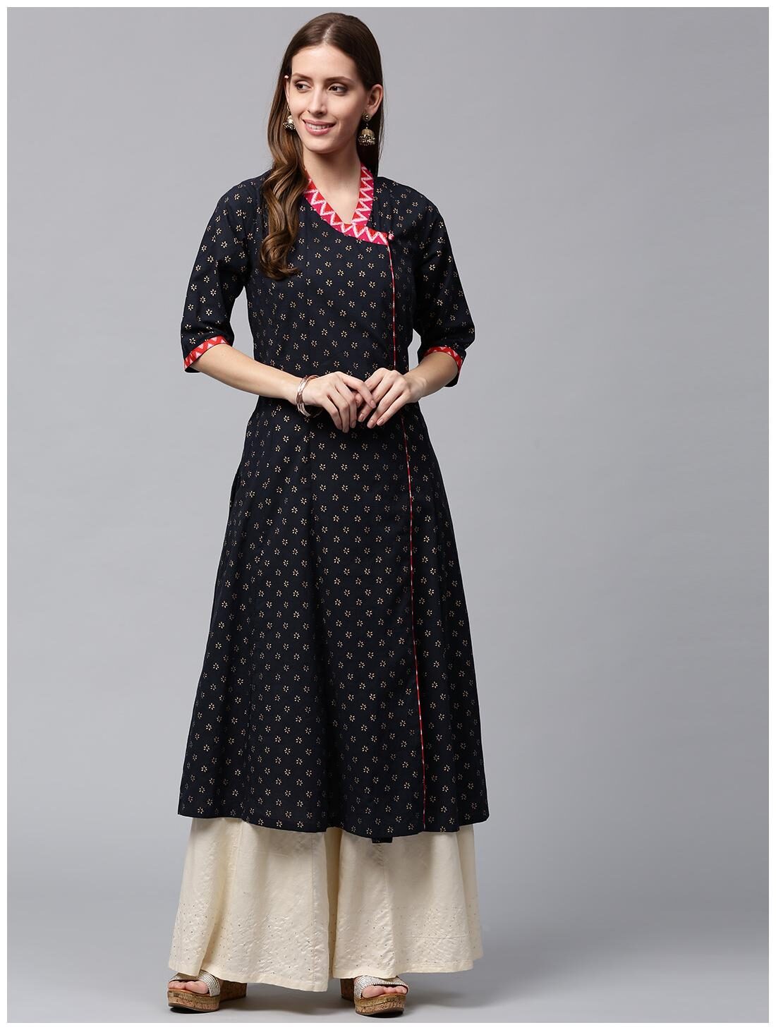 

Nayo Women Blue Printed Anarkali Kurta