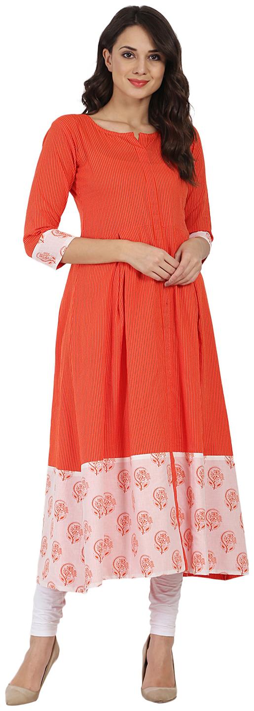 

Nayo Women Orange Printed Anarkali Kurta