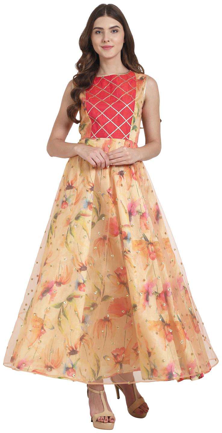 

Nayo Women Yellow Floral Anarkali Kurta