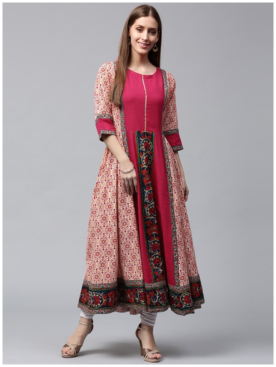 

Nayo Women Pink Printed Anarkali Kurta