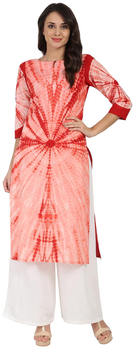 

Nayo Women Pink Solid Straight Kurta