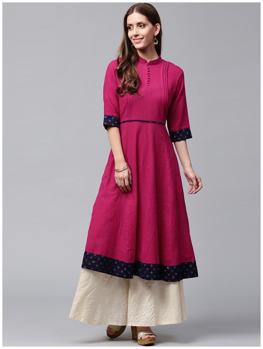 

Nayo Women Pink Solid Anarkali Kurta