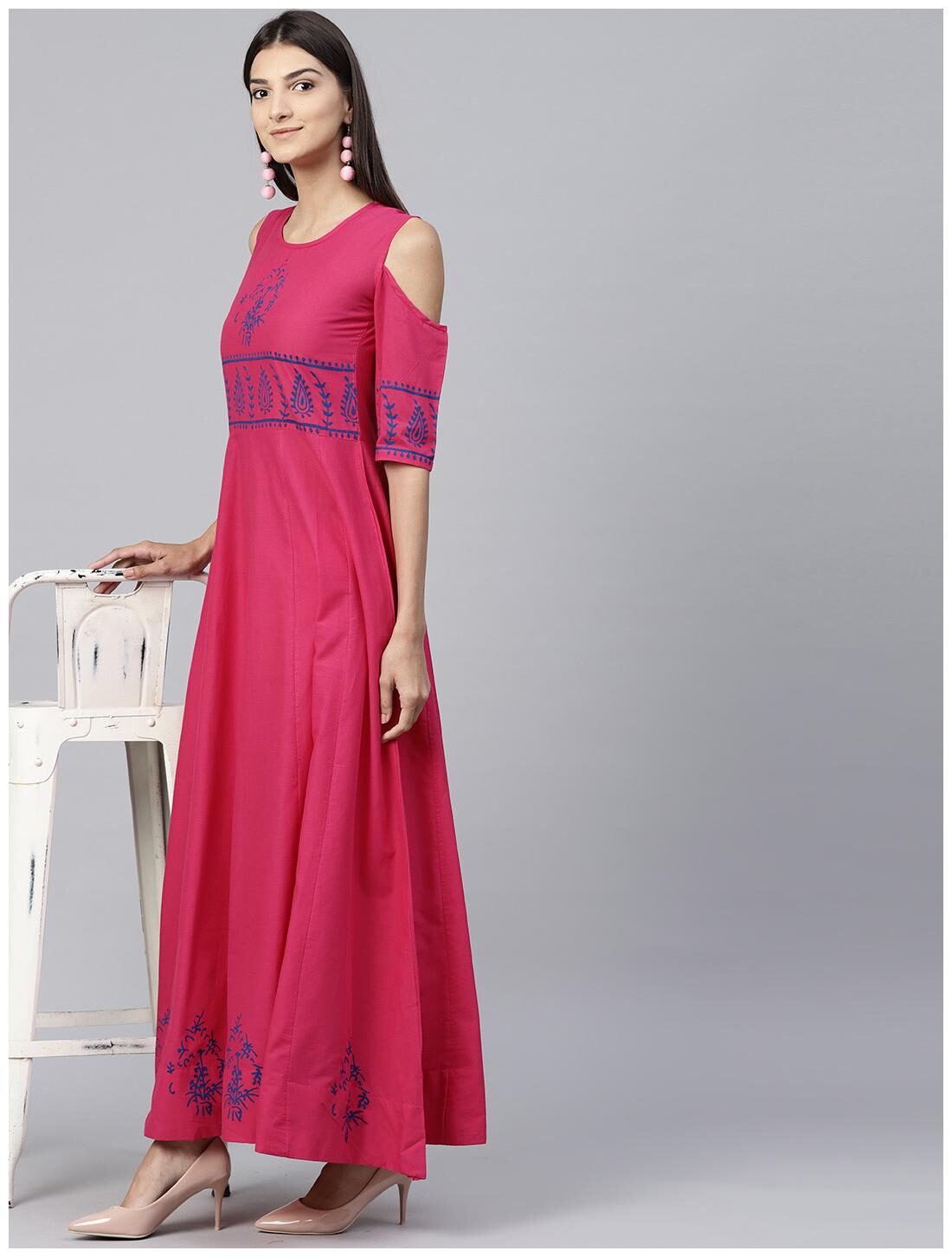

Nayo Women Pink Printed Anarkali Kurta