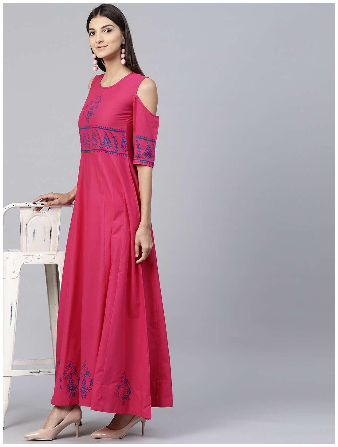 

Nayo Women Pink Printed Anarkali Kurta