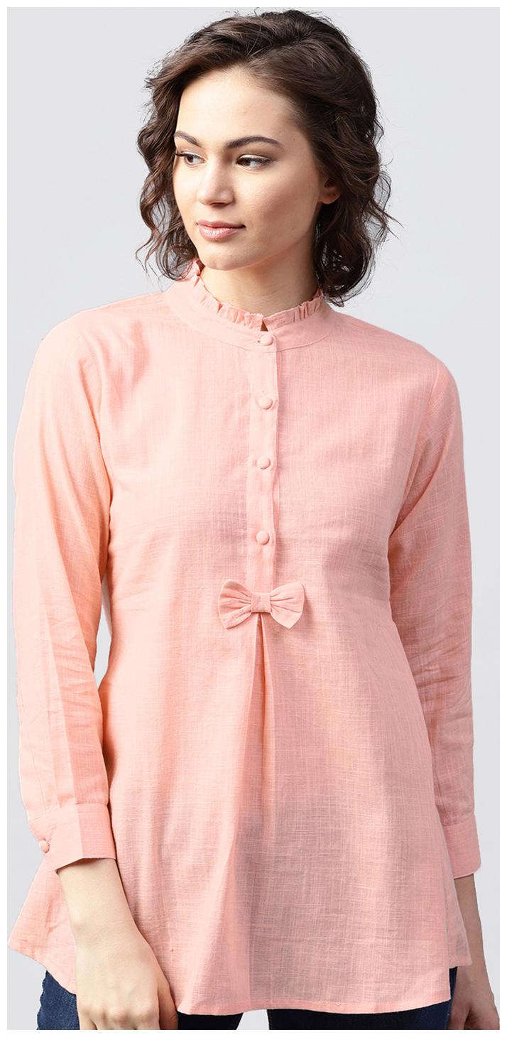 

Nayo Women Pink Solid Layered Kurti