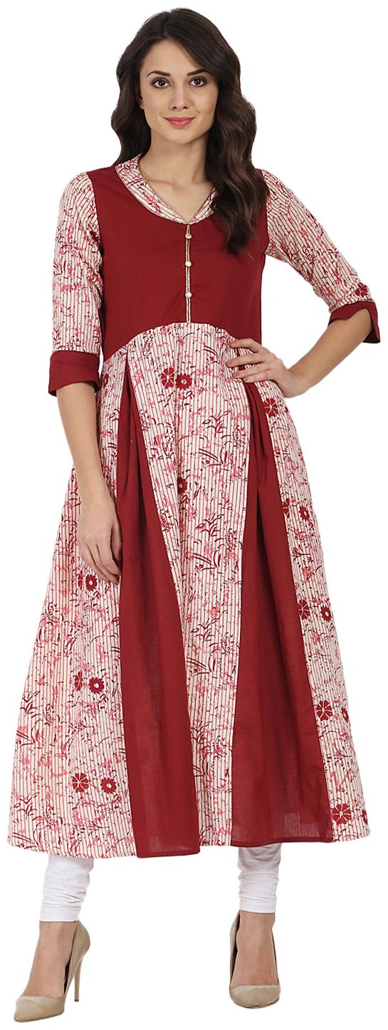 

Nayo Women Pink Printed Anarkali Kurta