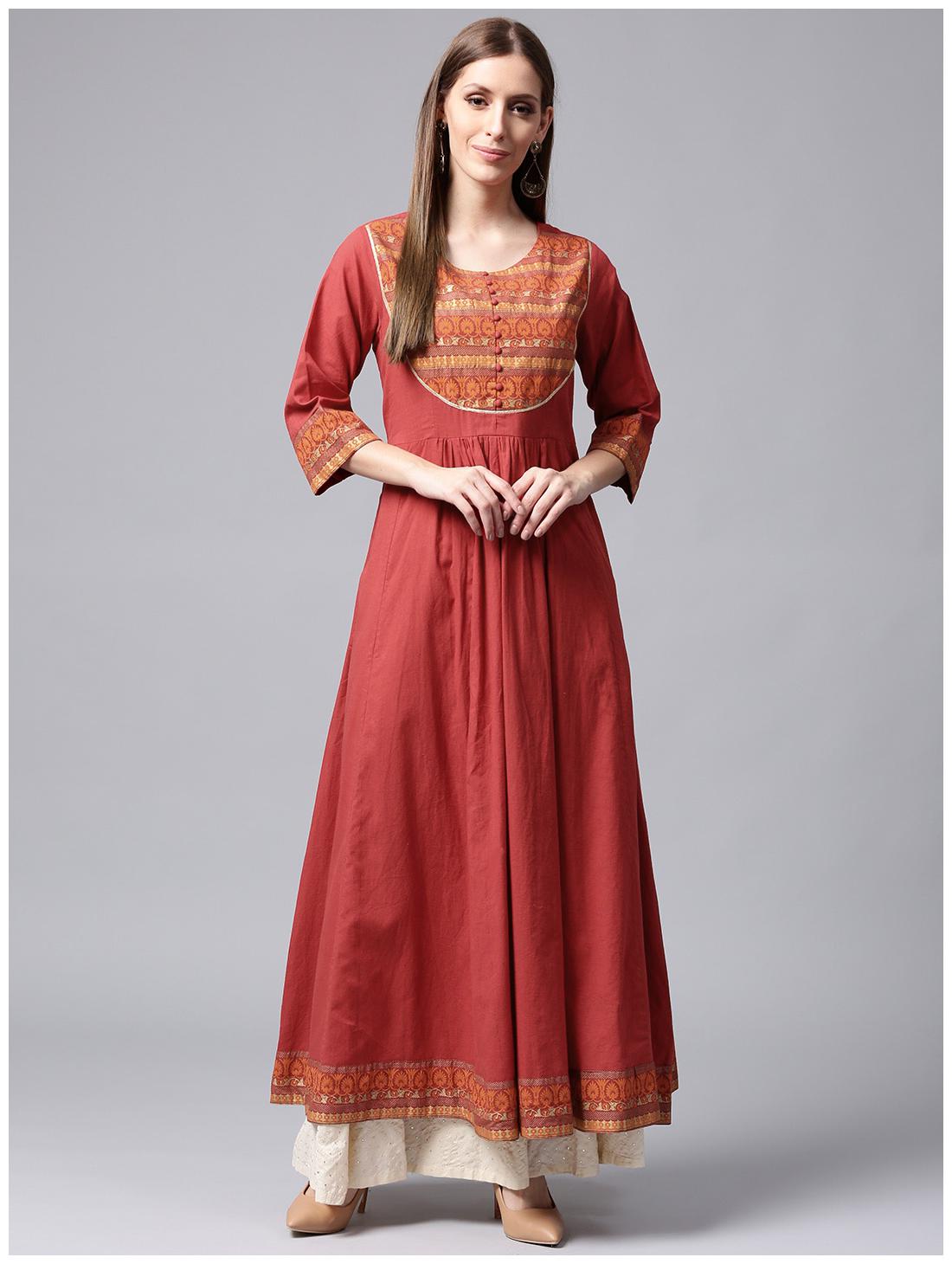 

Nayo Women Red Printed Anarkali Kurta