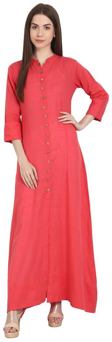 

Nayo Women Red Solid Straight Kurti
