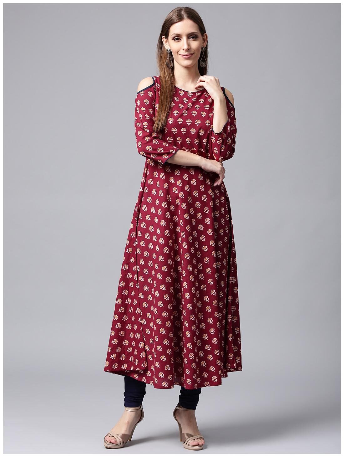 

Nayo Women Red Printed Anarkali Kurta