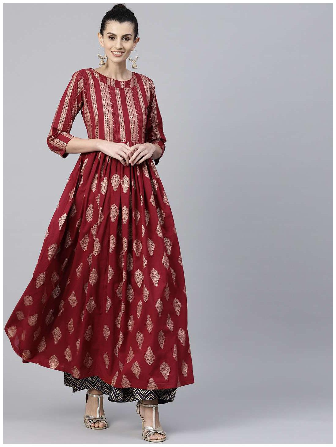 

Nayo Women Red Printed Anarkali Kurta