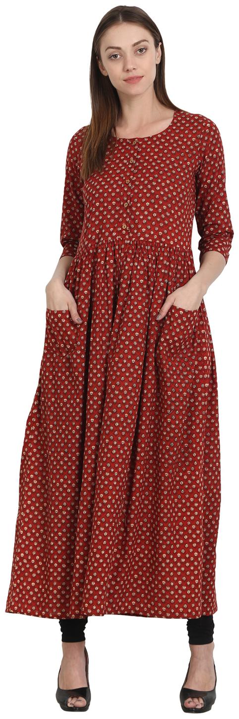 

Nayo Women Red Printed Anarkali Kurta